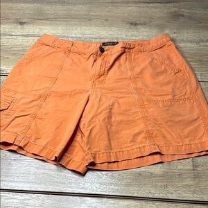 Women’s Eddie Bauer Orange Cargo Shorts Size 16